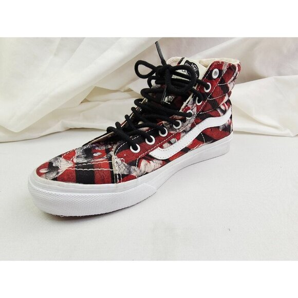 Vans Della Women Size 7 Men Size 5.5 Hi Lave Burgundy Fashion Sneakers Worn Once - Picture 1 of 13